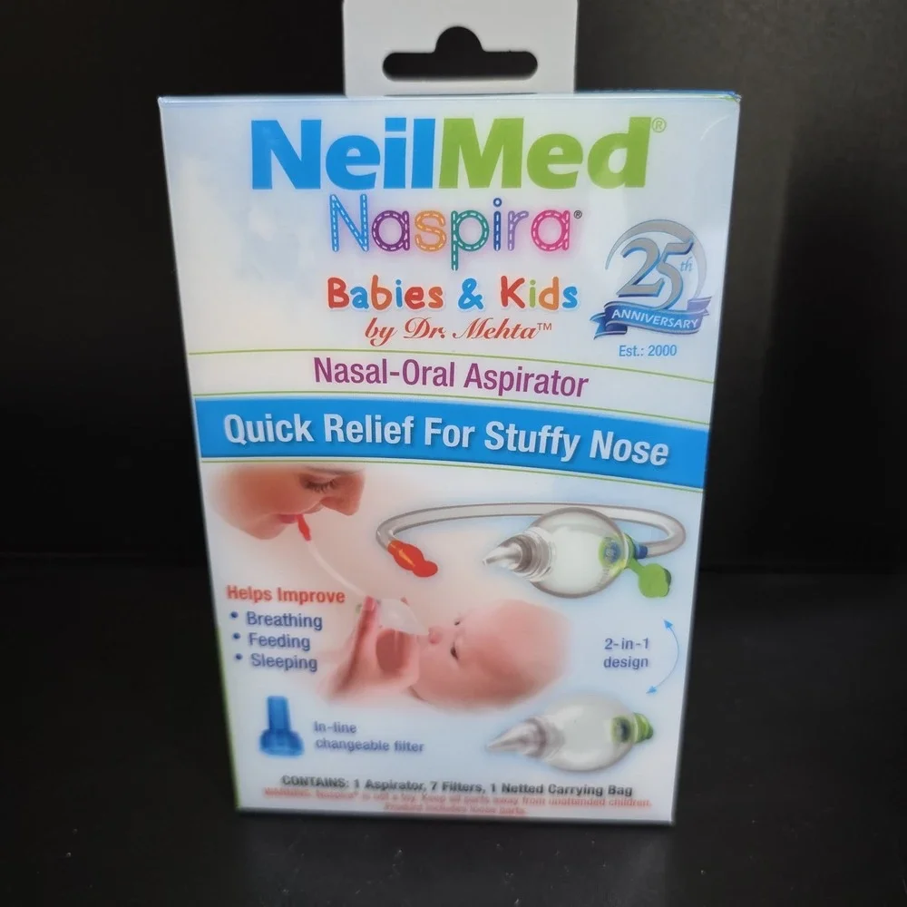 NeilMed Nasal Aspirator Bundle Baby OS Blue Naspira NasaKleen NasaBulb 3pk New